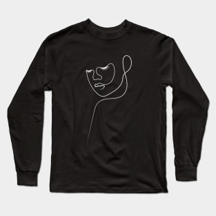 You May Not Be Perfect, But Your Eyelashes Should Be | One Line Drawing | One Line Art | Minimal | Minimalist Long Sleeve T-Shirt